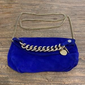 Henri Bendel Royal Blue Suede Clutch